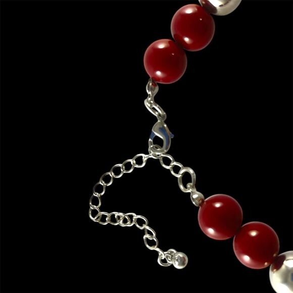 Mixit Color Large Red Pendant, Red and Silver Tone Beads, NWT, Statement Piece - Picture 5 of 7